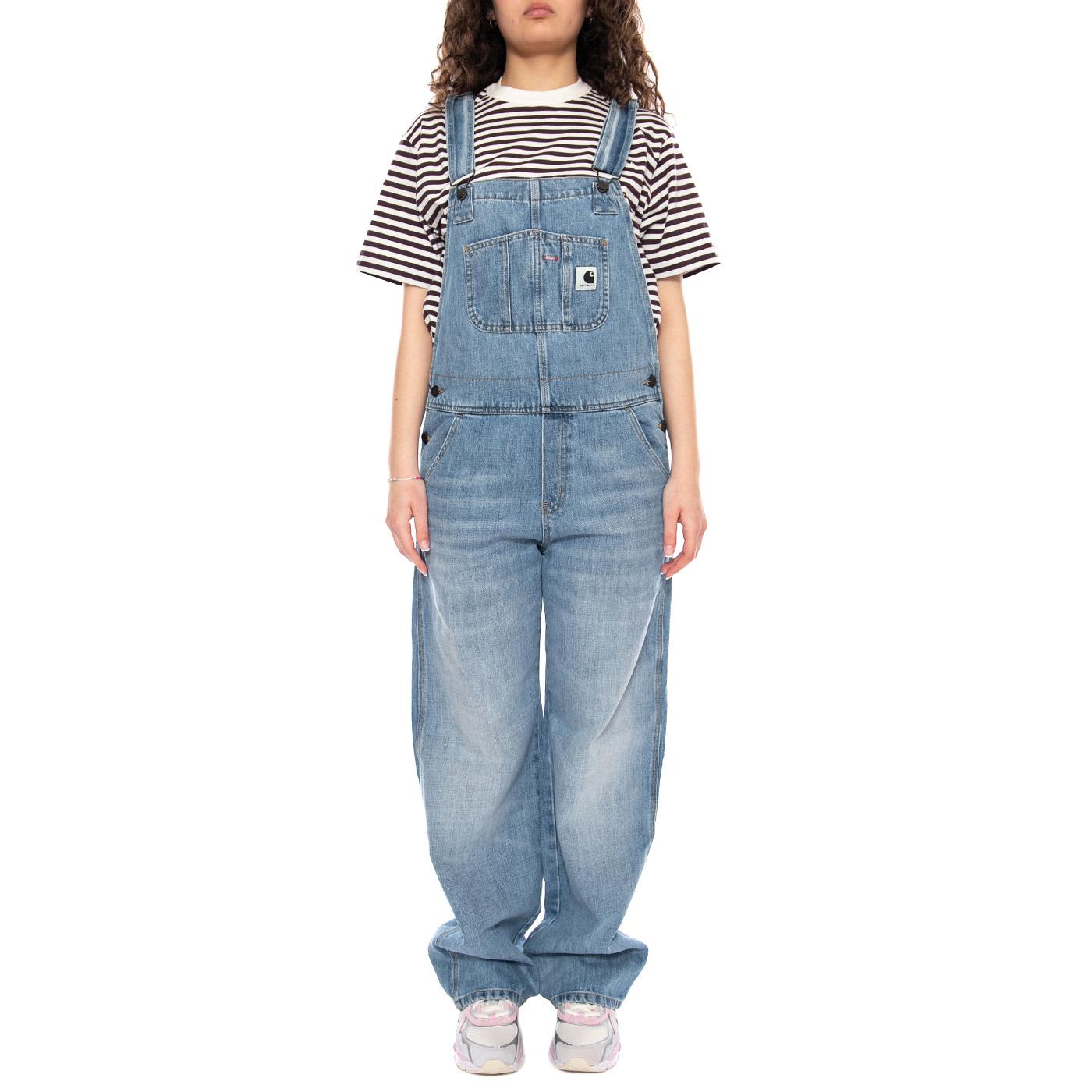 W' Bib Overall Straight Blue - Salopette Donna Blu I036597 01UR CARHARTT WIP 