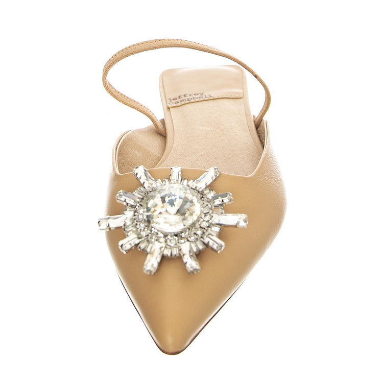 Latira Beige Silver Kid Leather + Fabric - Sandali Donna Beige JCS82258P-108-BEI . JEFFREY CAMPBELL 
