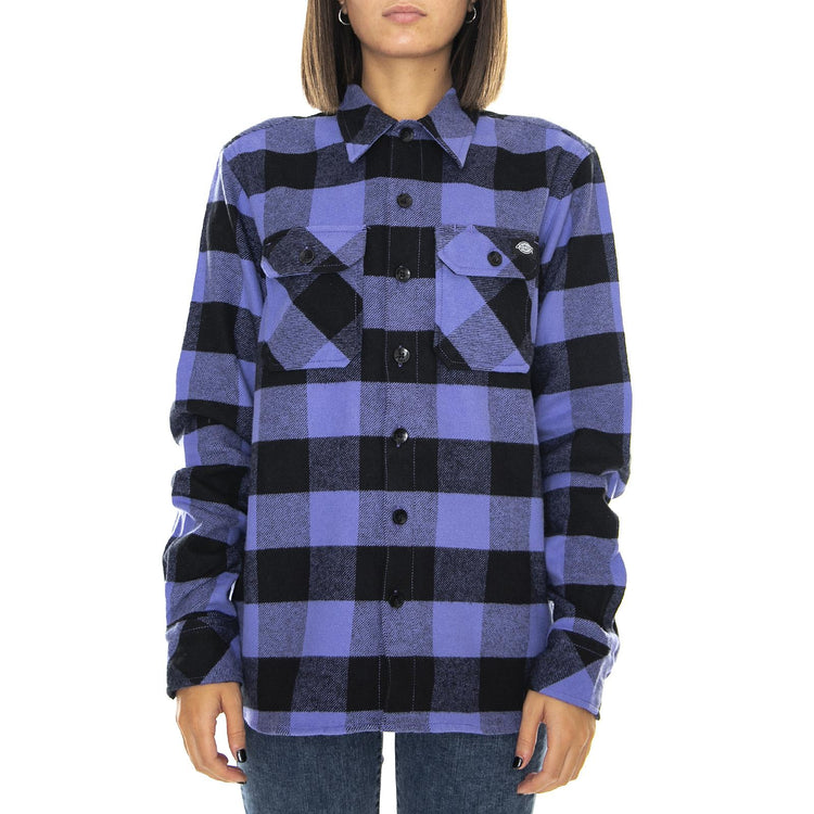 Sacramento - Dusted Lilac / Black - Camicia Donna Viola / Nera 05200142W-DLL . DICKIES 