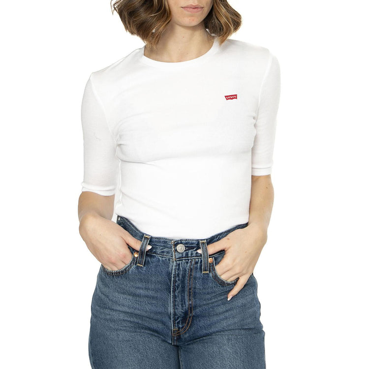 Luca Slim Tee Neutrals - Maglietta Girocollo Donna Bianca A3388-0003  LEVIS 