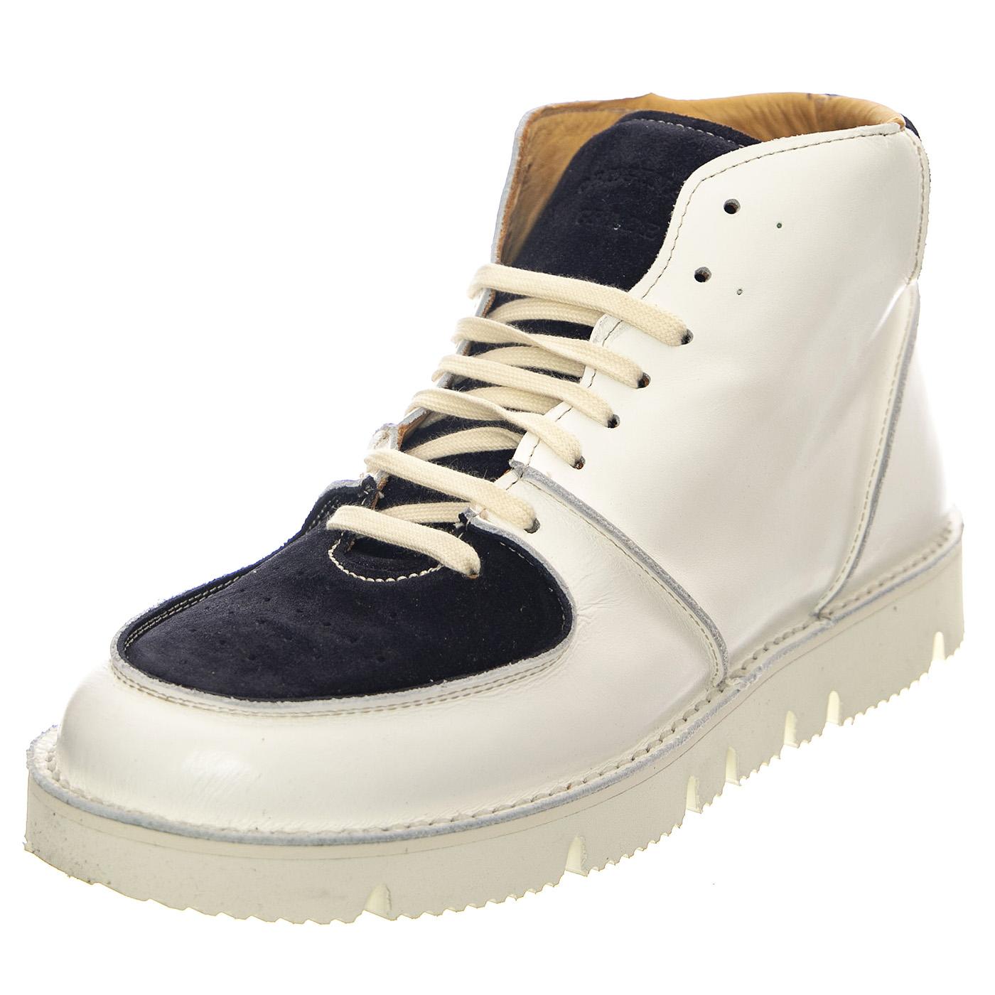 Considered White Navy - Scarpe Stringate Profilo Alto Uomo Bianche OGSCONSIDERED-WHTNVY  ORIGINAL GRADE 