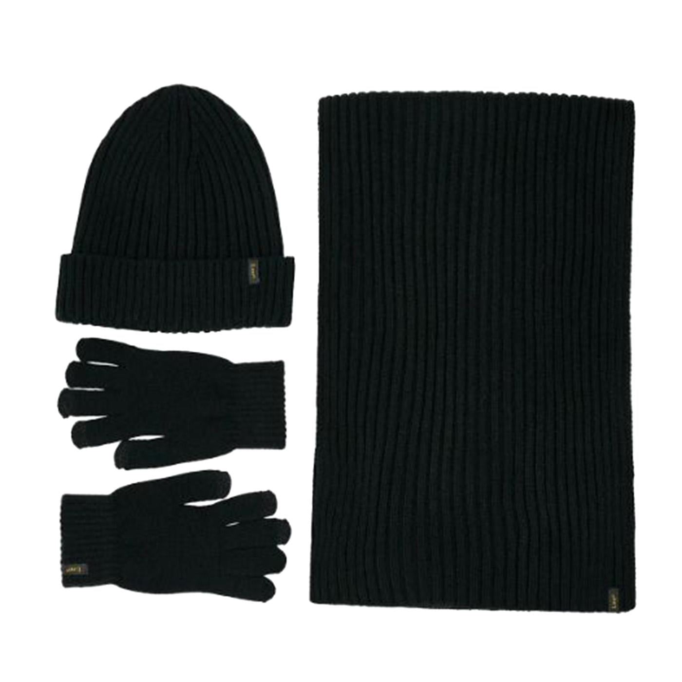 X-Mas Pack Black Os - Set Cappello, Scaldollo, Guanti Nero 112342469-BLACK  LEE 