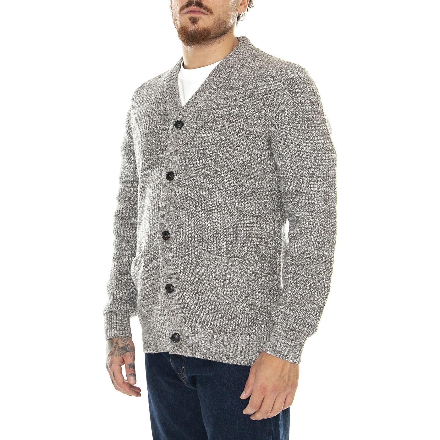 M' Sid Cardigan Stone Marl - Cardigan Uomo Grigio MKN1484-ST39-FW23  BARBOUR 