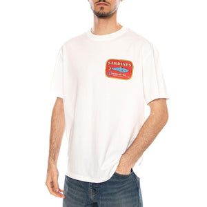 SARDINES AARON TEE WHITE - Maglietta Girocollo Uomo Bianca MTS00503 WHT THINKING MU 