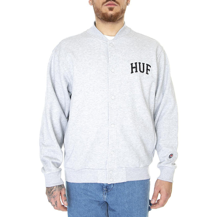 Athletic Cardigan Heather Grey - Cardigan In Felpa Uomo Grigio FL00197-HTGRY  HUF 