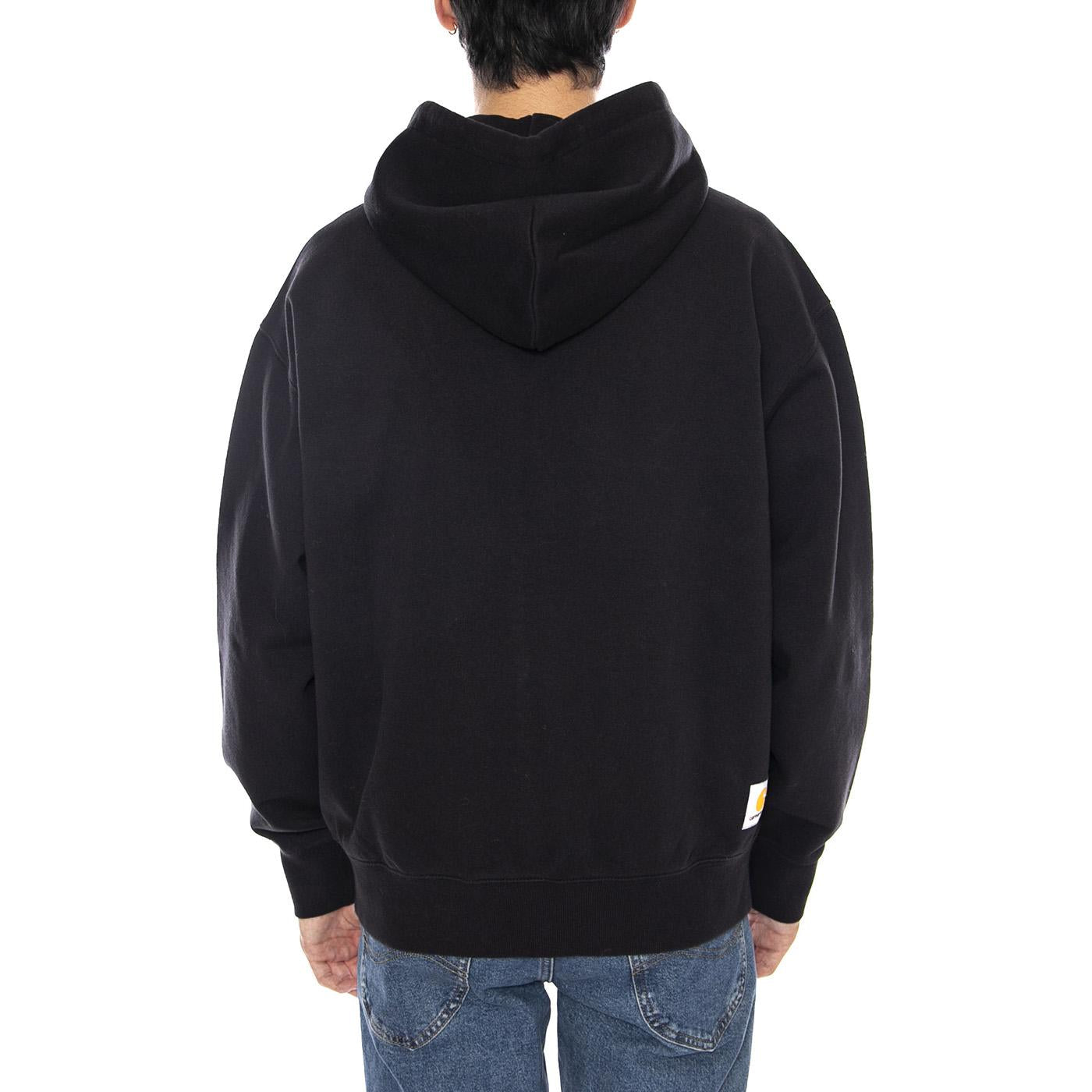 Hooded Mini Wip Sweat Jacket Black - Felpa con Cappuccio e Zip Uomo Nera I035619.8906 . CARHARTT WIP 