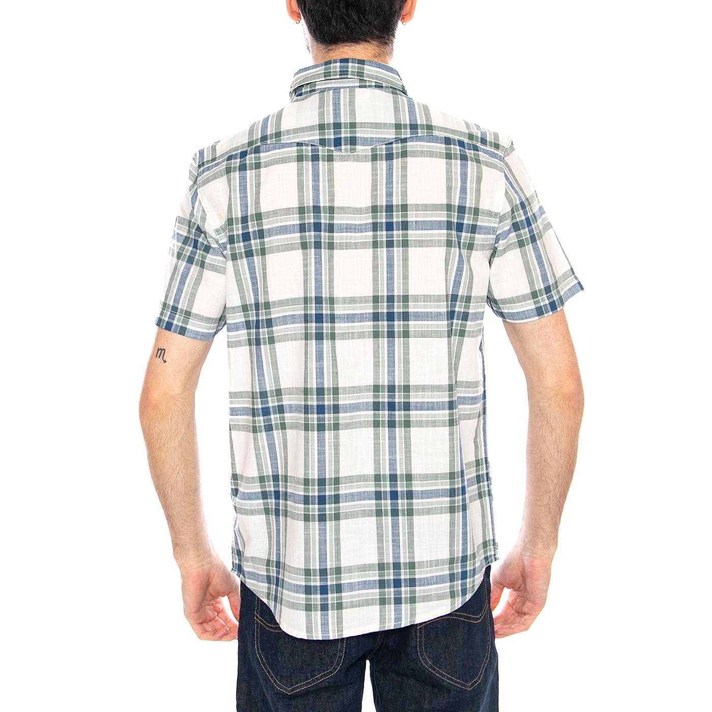SS Western Shirt Desert Sage Plaid Green - Camicia Maniche Corte Uomo Verde / Multicolore 112376551 GRN LEE 