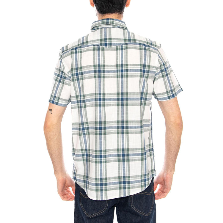 SS Western Shirt Desert Sage Plaid Green - Camicia Maniche Corte Uomo Verde / Multicolore 112376551 GRN LEE 