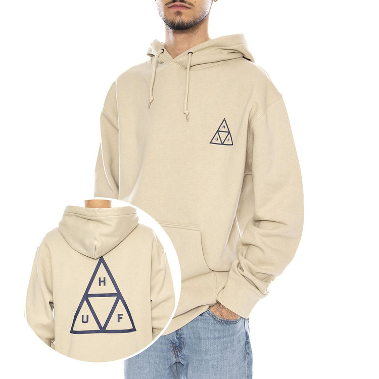 HUF Set TT P/O Hoodie -- Felpa Uomo Cappuccio Stone Beige PF00572 STN HUF 