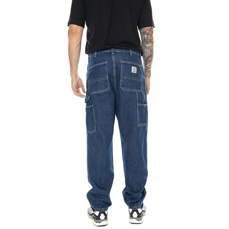 Double Knee Pant Blue / Stone Washed - Pantaloni Denim Jeans Uomo Blu I032699.0106  CARHARTT WIP 