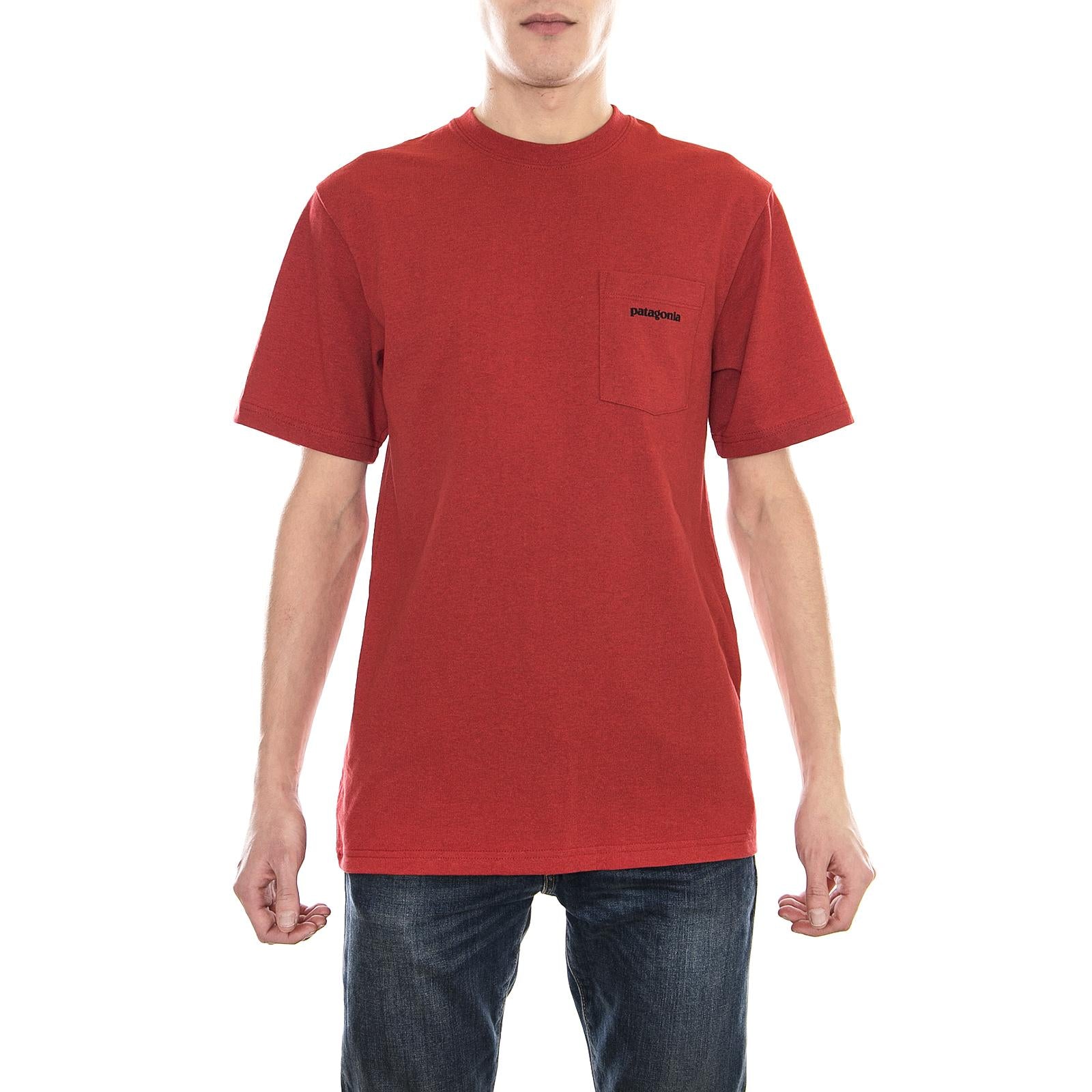 M s P-6 Logo Pocket Responsibili-Tee Static Red 39178-STTR  PATAGONIA 