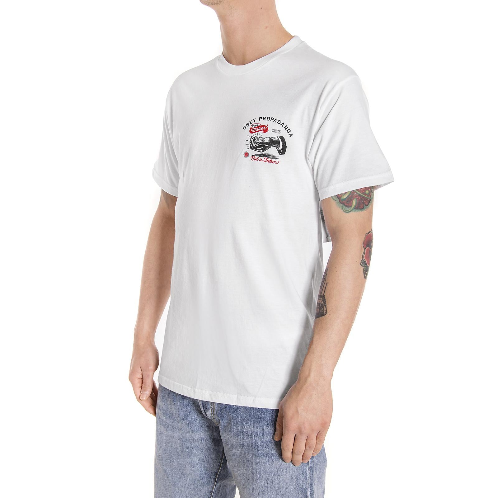 BE A MAKER PREMIUM S/S TEE WHITE 165361358-WHT  OBEY 