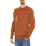 Maidstone Crew Sweat - Sweatshirt Homme Col Rond Burnt Ochre Ocre Homme FARAH