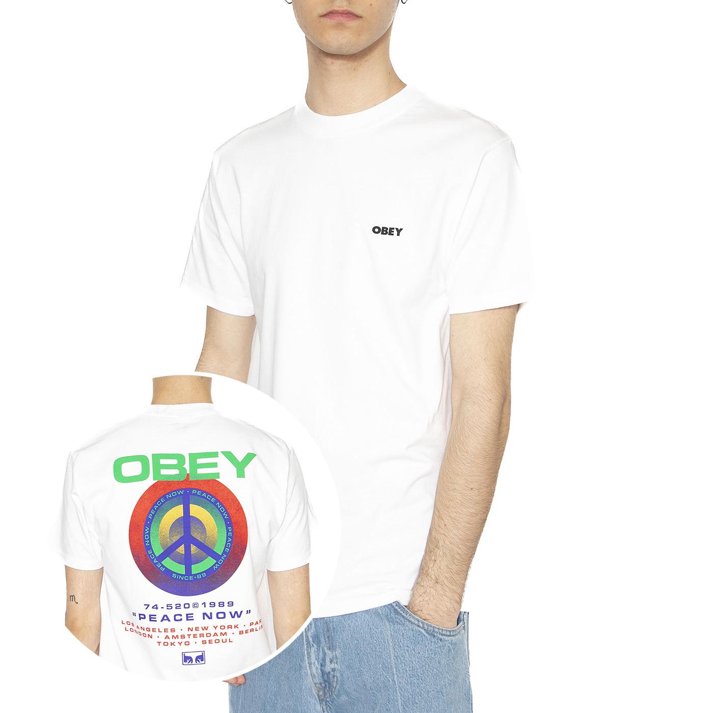 Obey Peace Targer Tee White - Maglietta Girocollo Uomo Bianca 165264093-WHT  OBEY 