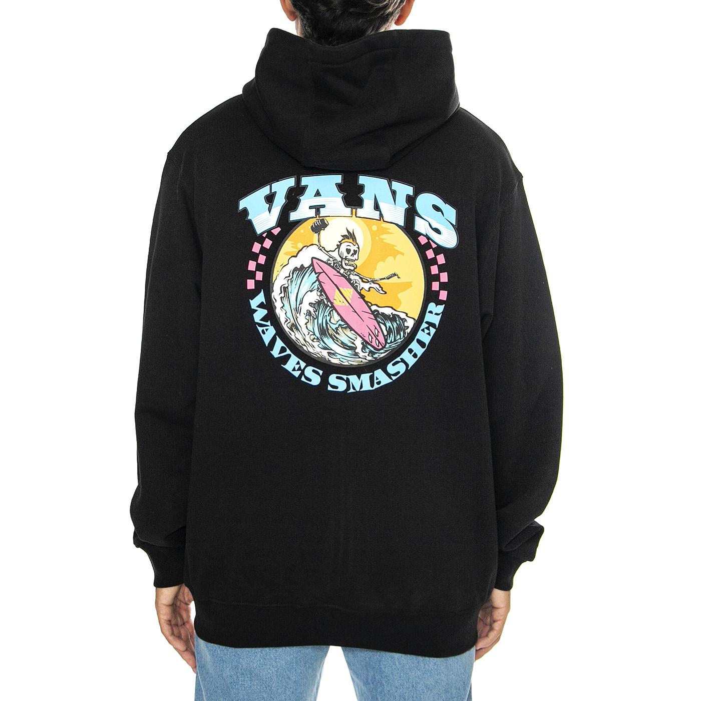 True Waves Classic Ft Full Zip Black - Felpa con Zip e Cappuccio Uomo Nera VN000KJ1BLK1  VANS 