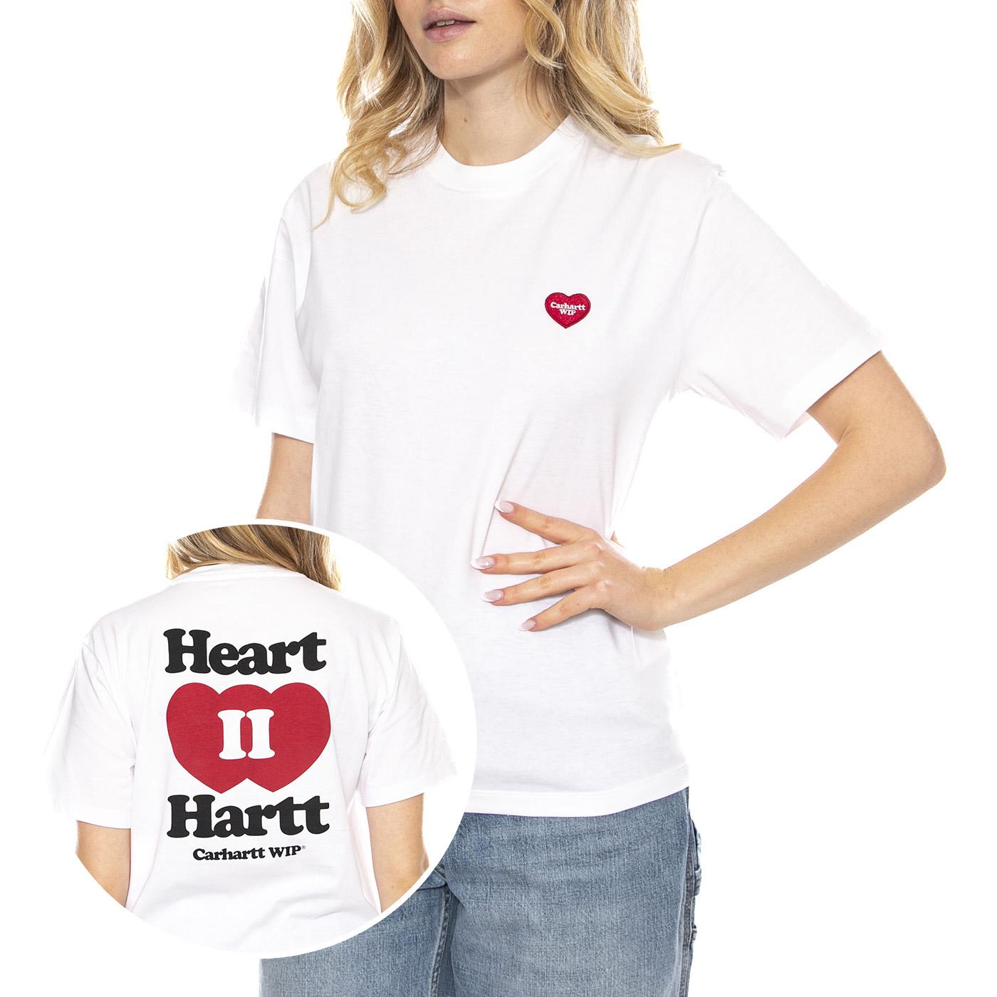 W' S/S Heart II T-Shirt -- Maglietta Donna Bianca Carhartt WIP I035259-4T9 . CARHARTT WIP 