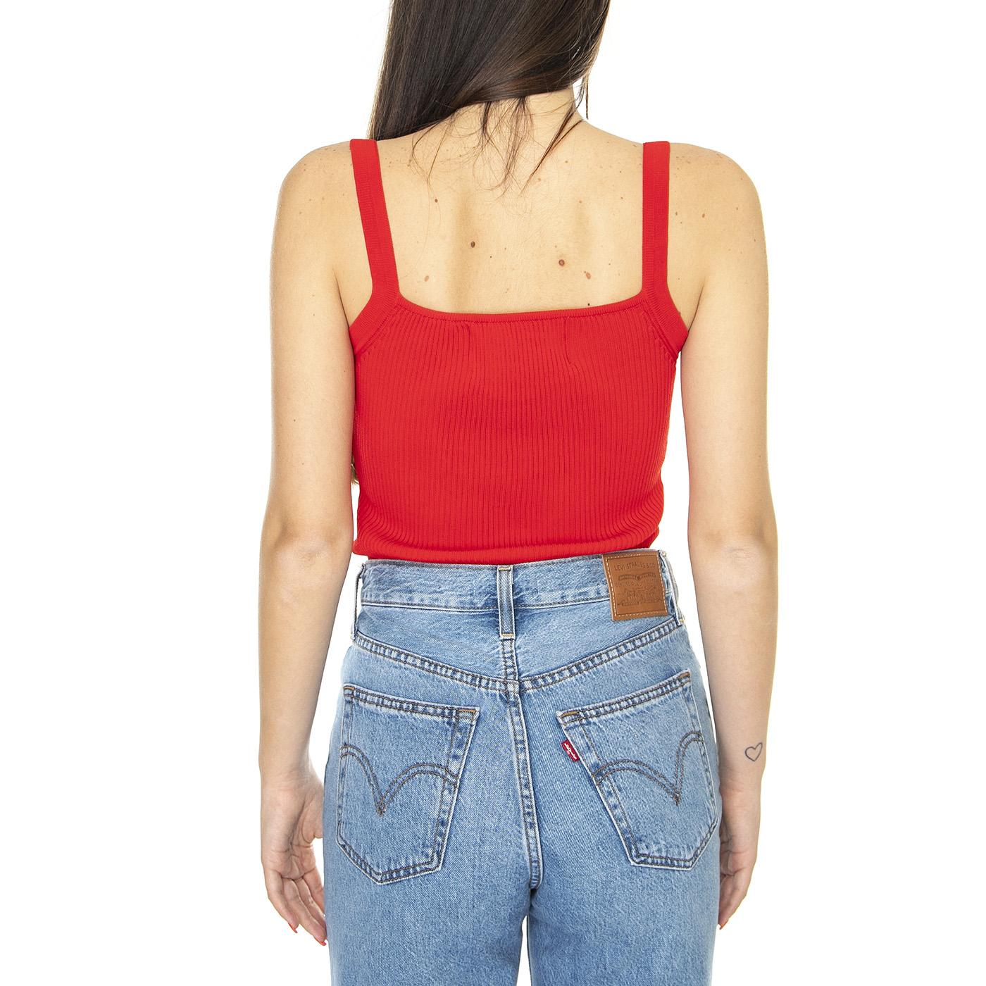 Top de Tirantes en Canalé Rojo - Canotta Donna Rossa 31W/10207  WILD PONY 