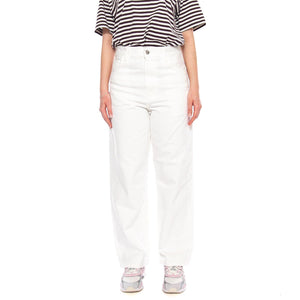 W' Brandon Pant White - Pantaloni Denim Jeans Donna Bianchi I035892 0202 CARHARTT WIP 