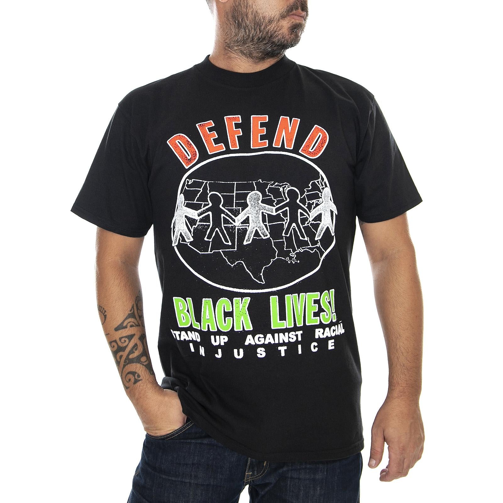 Mens Black Defend Black Lives T-shirt 1 165262721-BLK  OBEY 