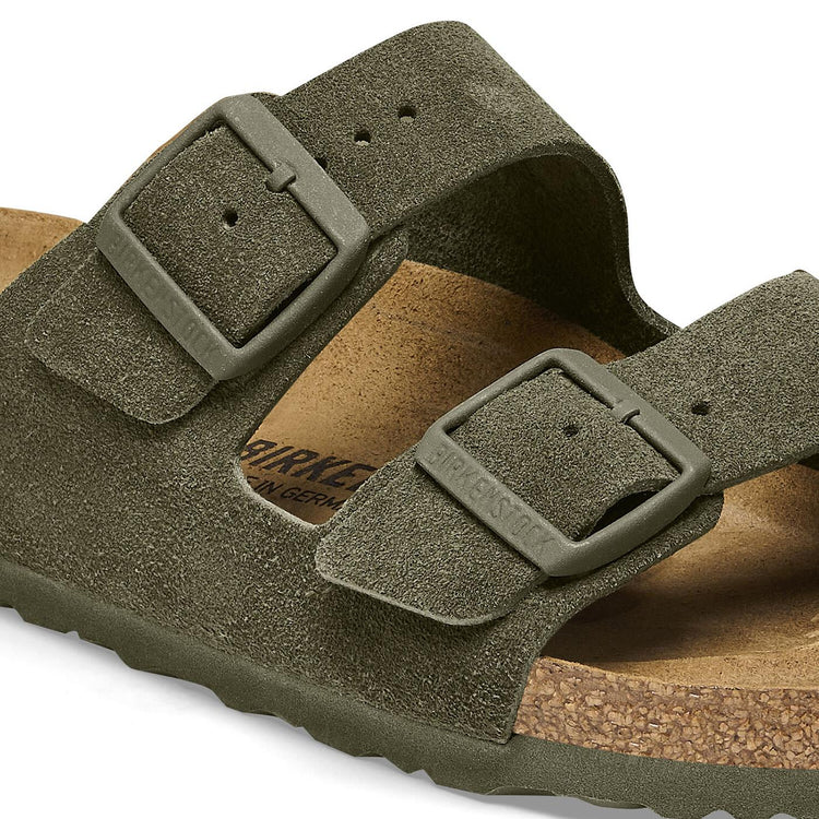 Arizona BS Thyme Suede Leather Sandals - Sandali Donna Verdi 1025720  BIRKENSTOCK 