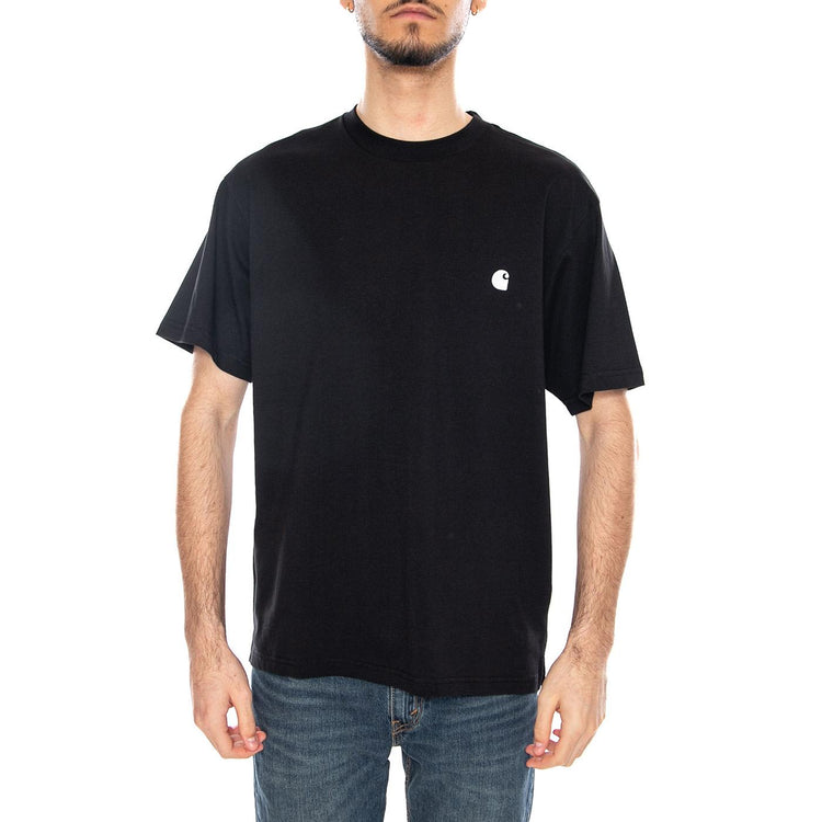 S/S Madison T-Shirt Black / White - Maglietta Girocollo Uomo Nera I033000 0D2XX CARHARTT WIP 