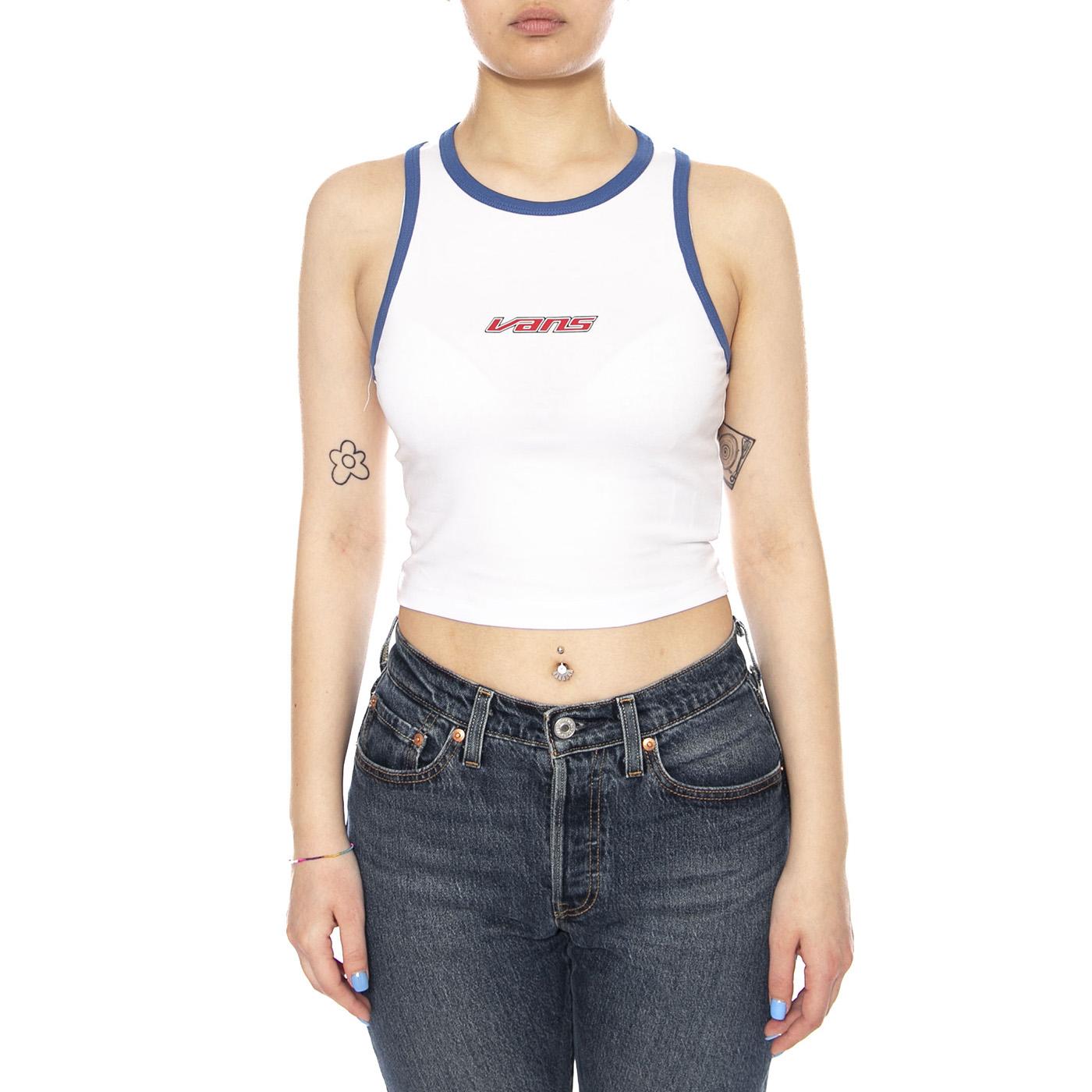 RETRO SPEED TANK WHITE - Canotta Donna Bianca VN000XDQ WHT1 VANS 