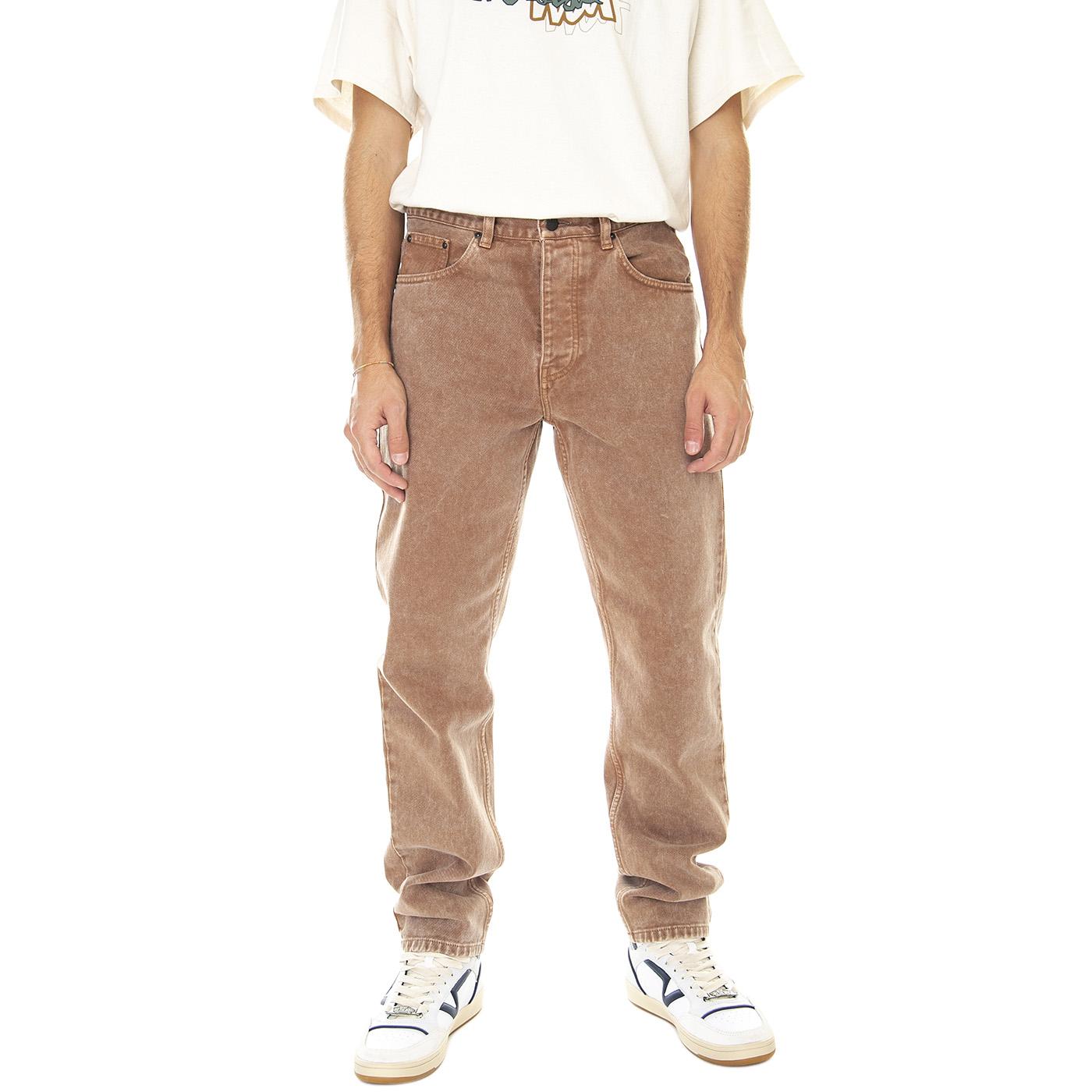 Newel Pant Hamilton Brown Worn Washed - Pantaloni Denim Jeans Uomo Marroni I029148-HZWD  CARHARTT WIP 