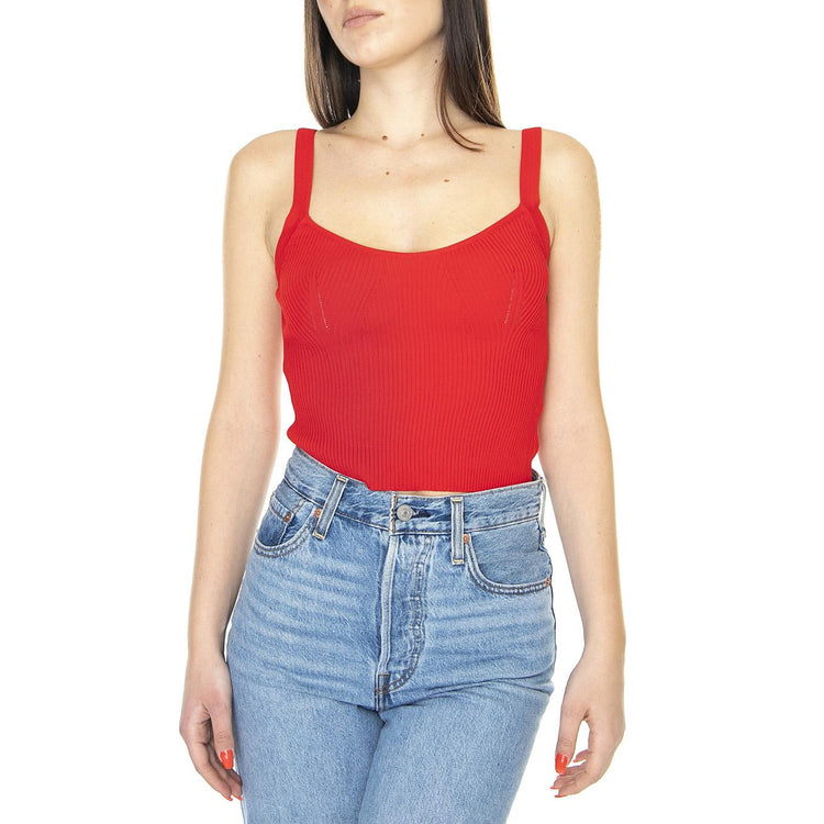 Top de Tirantes en Canalé Rojo - Canotta Donna Rossa 31W/10207  WILD PONY 
