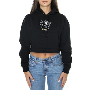 Obey Willow Baby Hood Fleece Black - Felpa con Cappuccio Donna Nera 211610135-BLK  OBEY 