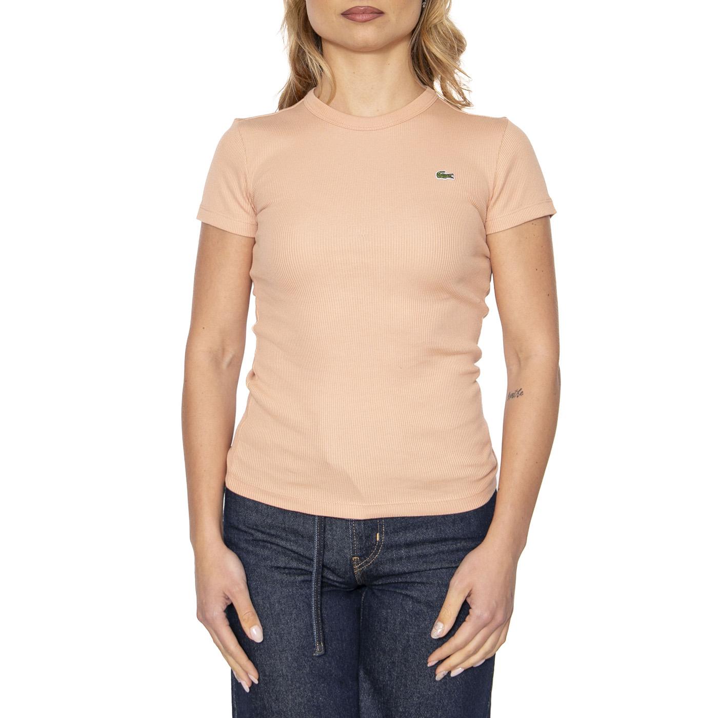 T-Shirt ZIH Pink Tee - Maglietta Girocollo Donna Rosa TF5538-ZIH  LACOSTE 