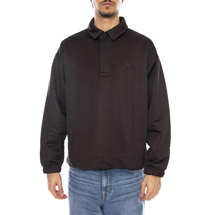 Sweatshirt SKB Black - Polo Maniche Lunghr Uomo Nero SH5887-SKB . LACOSTE 
