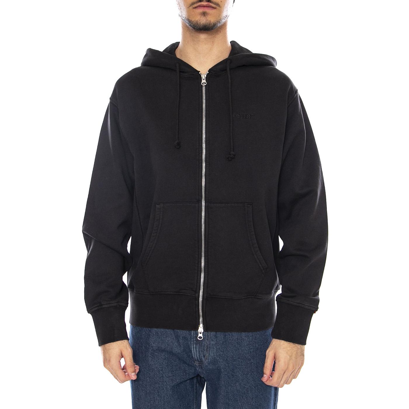 Authentic Full Zip Black Agate Garment D Black - Felpa con Cappuccio e Zip Uomo Nera A9265-0000 . LEVIS 