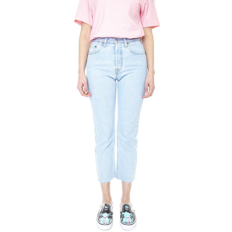 501 Crop Samba Goal - Denim Jeans Donna Blu Chiaro / Worn In 36200-0180  LEVIS 