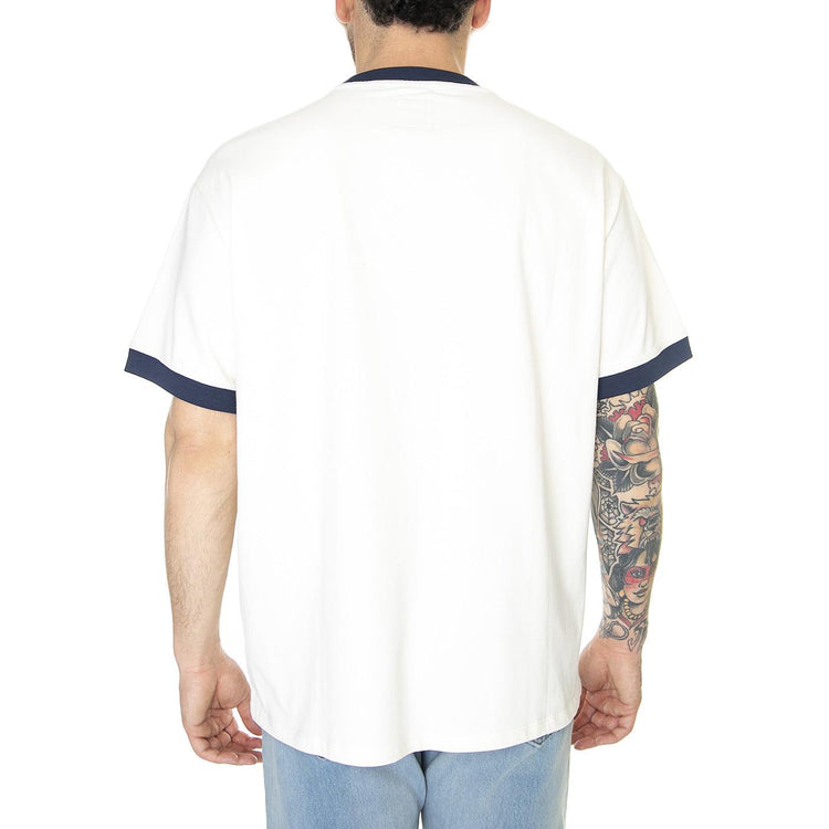 BD X DICKIES Emroidered Ringer Tee Whisper White - Maglietta Girocollo Uomo Bianca DK0A4YCYE921  DICKIES 