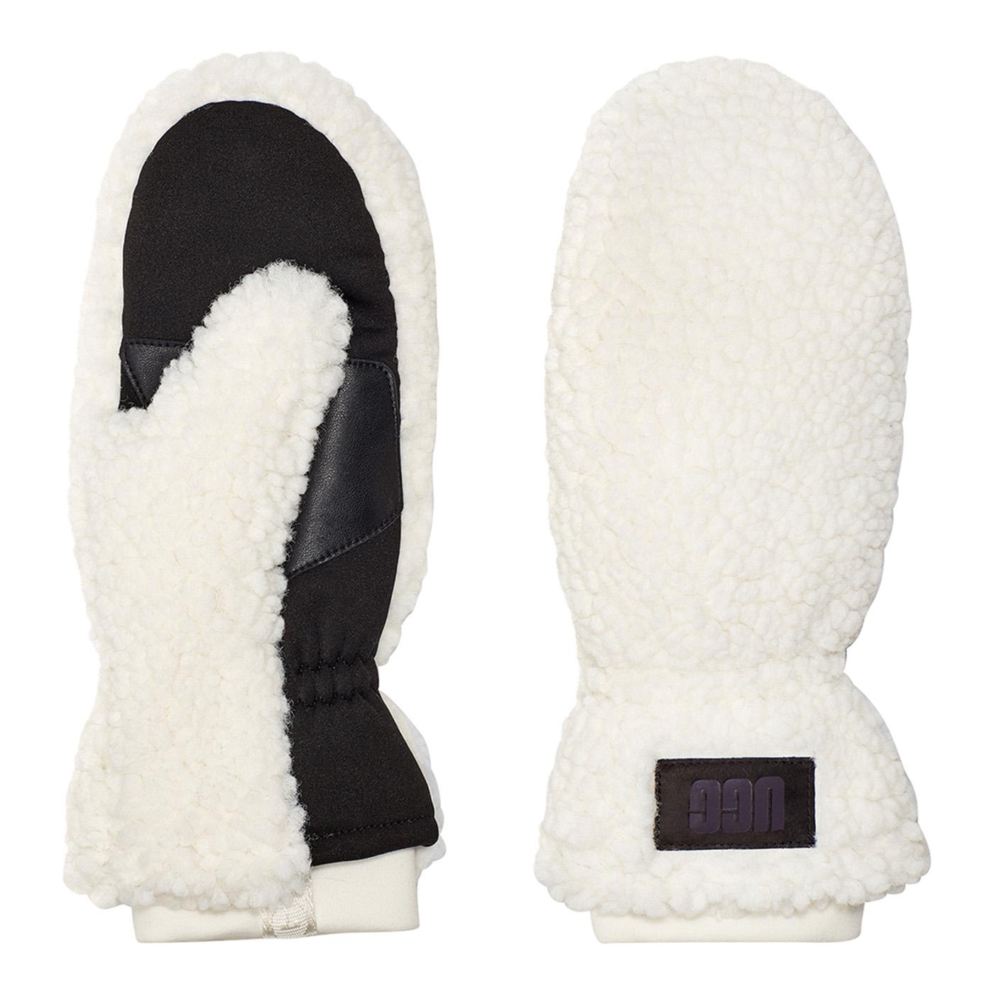 W Sherpa Mitten W Logo Patch Ivory - Guanti Bianchi 20168BX-IVO  UGG 