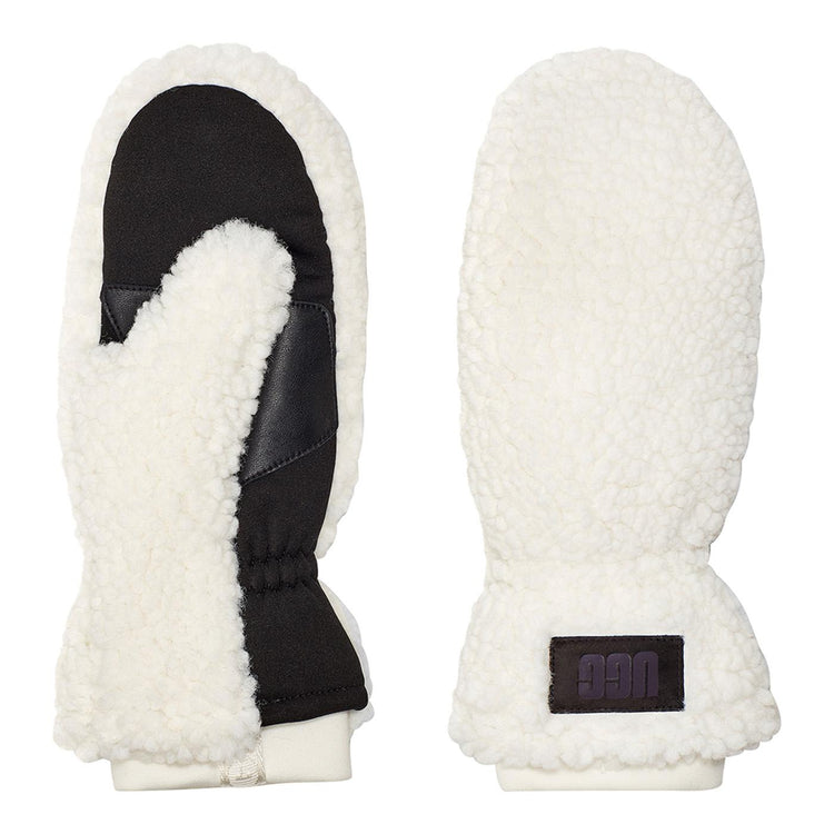 W Sherpa Mitten W Logo Patch Ivory - Guanti Bianchi 20168BX-IVO  UGG 