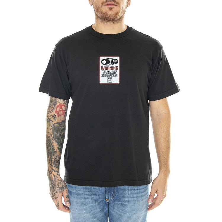 Obey Surveillance Organic Tee Faded Black - Maglietta Girocollo Uomo Nera 163003621-FBL  OBEY 