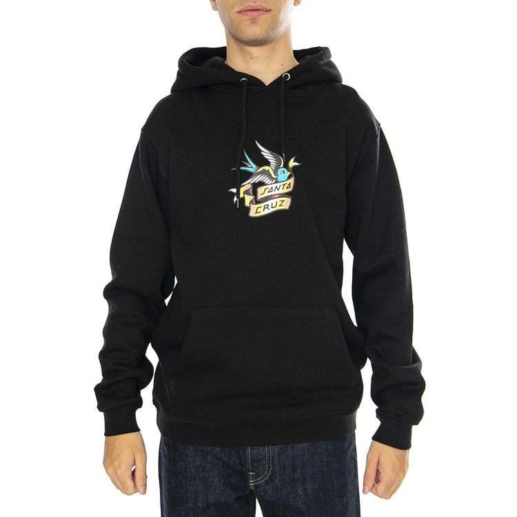 Sommer Sparrow Front Black - Felpa Uomo Nera SCA-HDY-6313  SANTA CRUZ 
