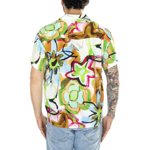 Requiem Woven S/S Golden Shirt Brown Multi - Camicia Maniche Corte Uomo Multicolore 181210402-GBR  OBEY 