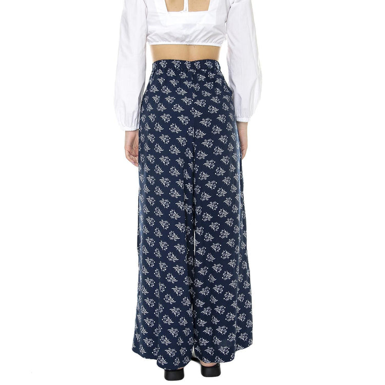 W' Blossom Navy Pant Assorted - Pantaloni Donna Blu / Multicolore 2116-ASS  BRAVA FABRICS 