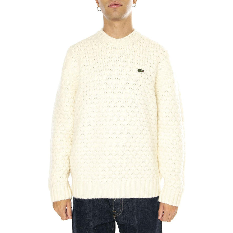 Pullover AH3223-XFJ White - Maglione Girocollo Uomo Bianco AH3223-XFJ  LACOSTE 