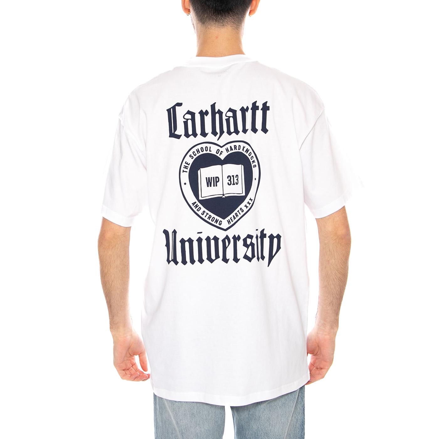 S/S Schooling T-Shirt White - Maglietta Girocollo Uomo Bianca I035453.02XX . CARHARTT WIP 