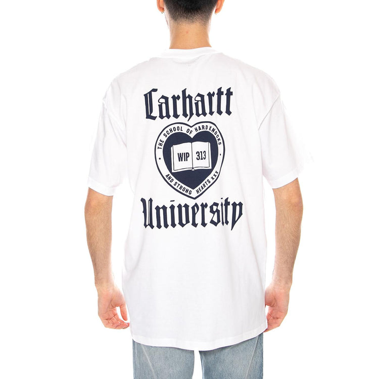 S/S Schooling T-Shirt White - Maglietta Girocollo Uomo Bianca I035453.02XX . CARHARTT WIP 