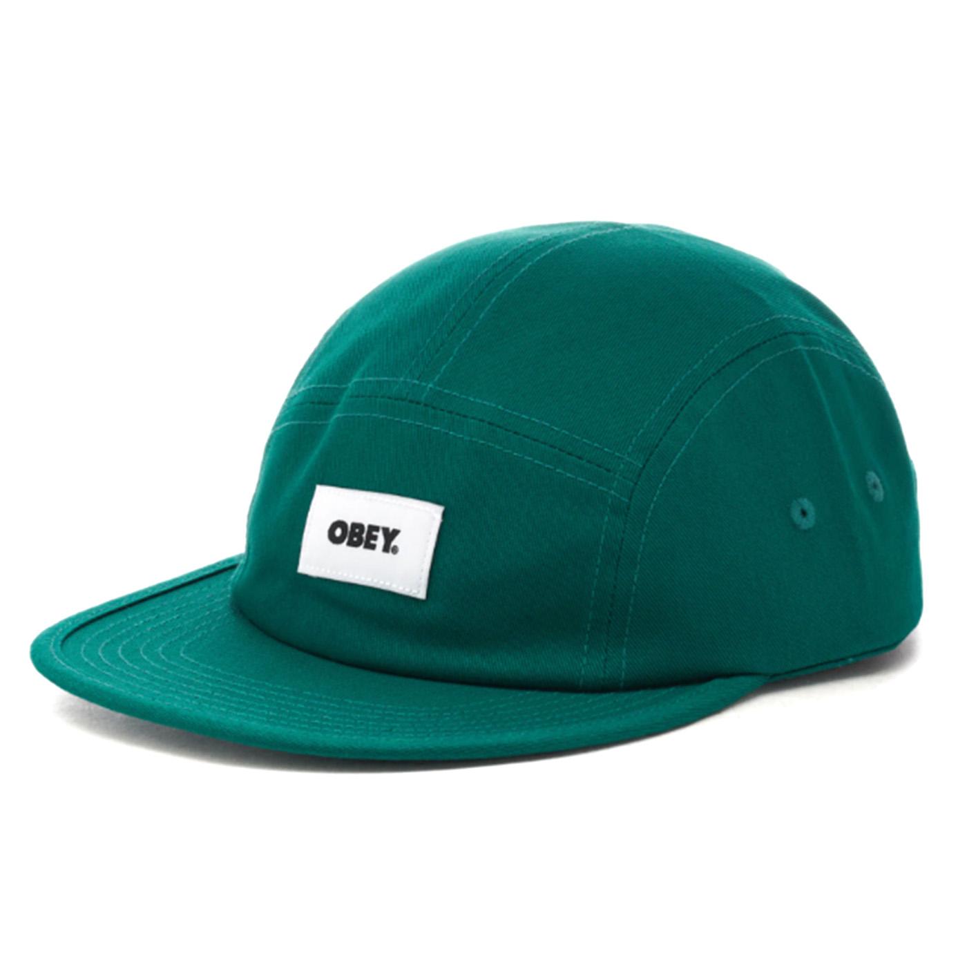 Bold Label Organic 5 Panel Hat Aventurine Green - Cappellino con Visiera Verde 100490077-ATG  OBEY 