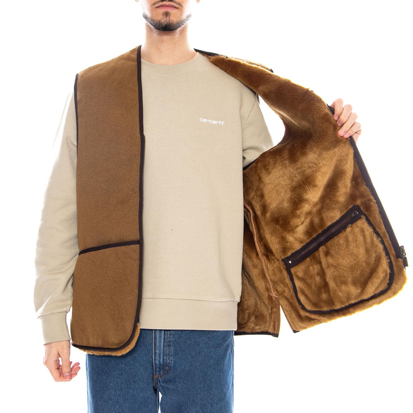 Pile Waistcoat Zip In Liner Brown - Giacca Smanicata Uomo Marrone MLI0004-BR31-FW23 . BARBOUR 