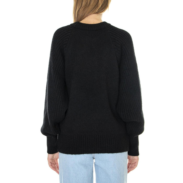 W´s Knit Vanda Black Alpaca Wool - Maglione Girocollo Donna Nero 330752-110  ELVINE 