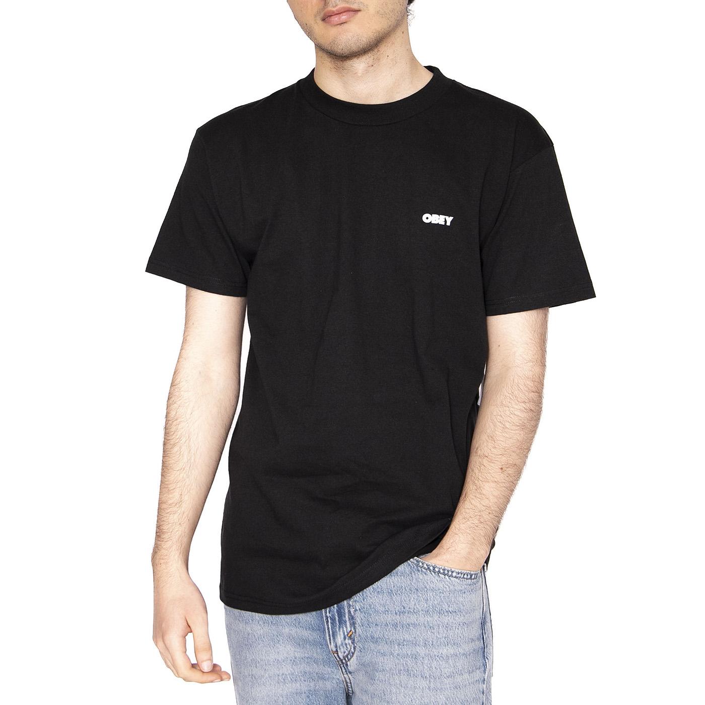 Bold Obey 2 Tee - Maglietta Girocollo Uomo Nera 165263016-BLK  OBEY 