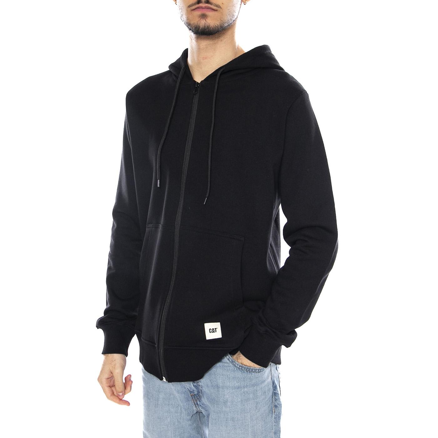 Essential Zip Hoodie -- Felpa Uomo Nera con Zip 6050164 10158 CAT 