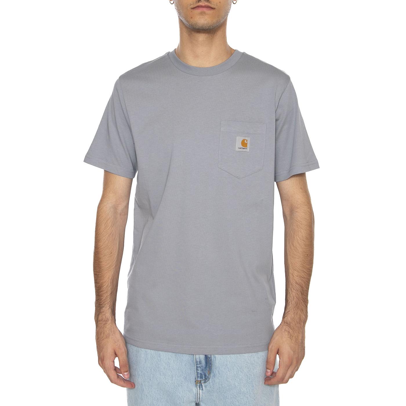 S/S Pocket T-Shirt Mirror - Maglietta Girocollo Uomo Grigia I030434.1NKXX . CARHARTT WIP 