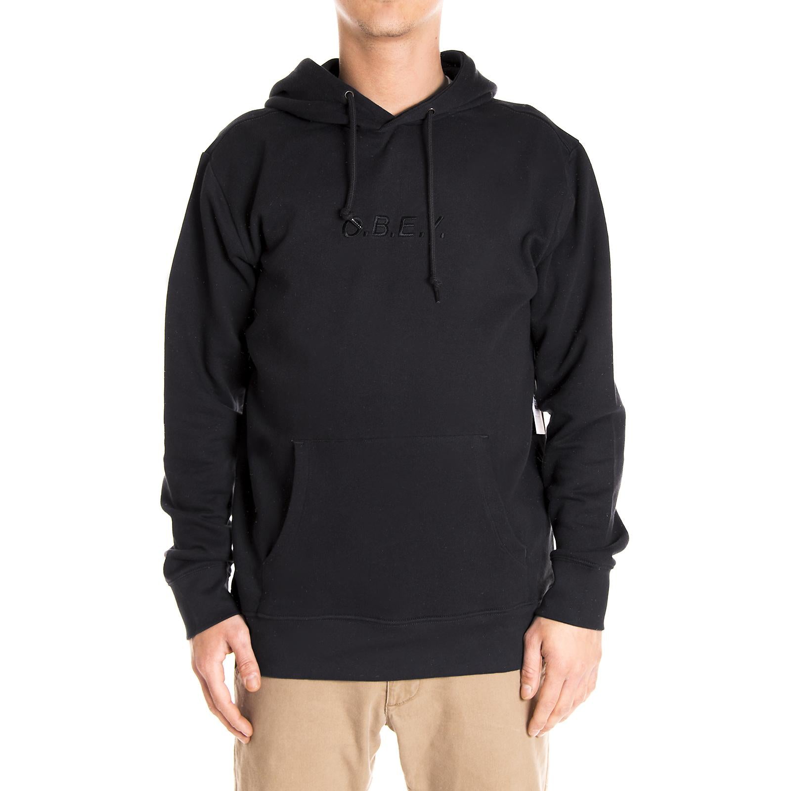 TYPE HOODED FLEECE BLACK 111610056-BLK  OBEY 